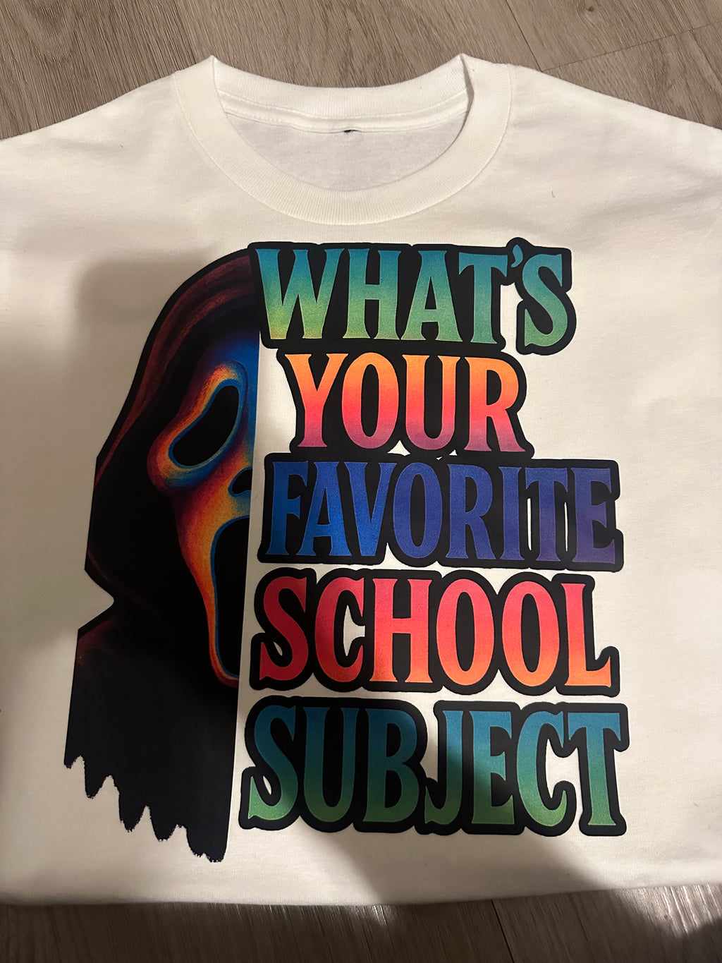 Spooky school subject T-shirt