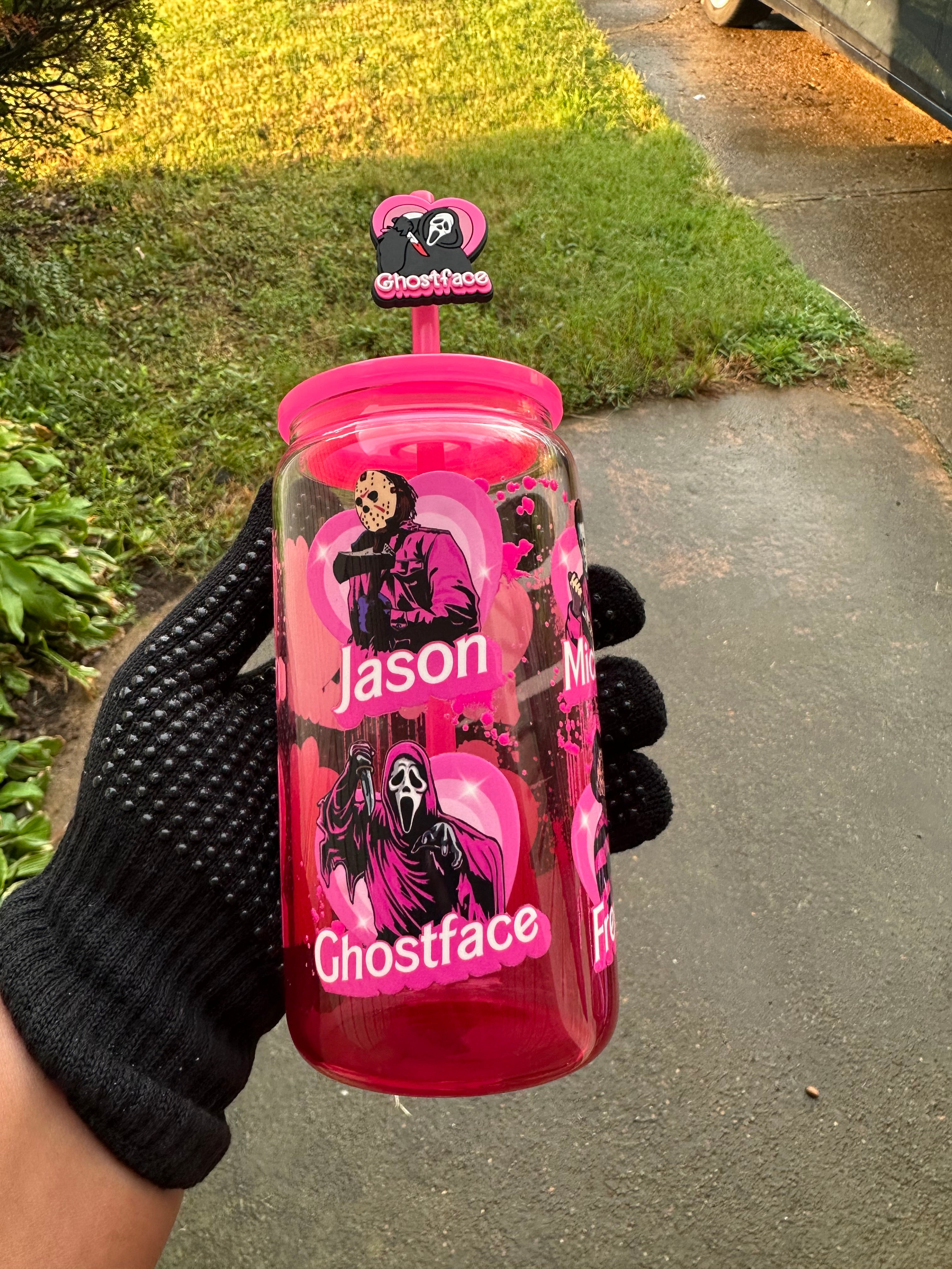 💕🔪 “Killer Crush” 16 oz Glass Tumbler 💕🔪