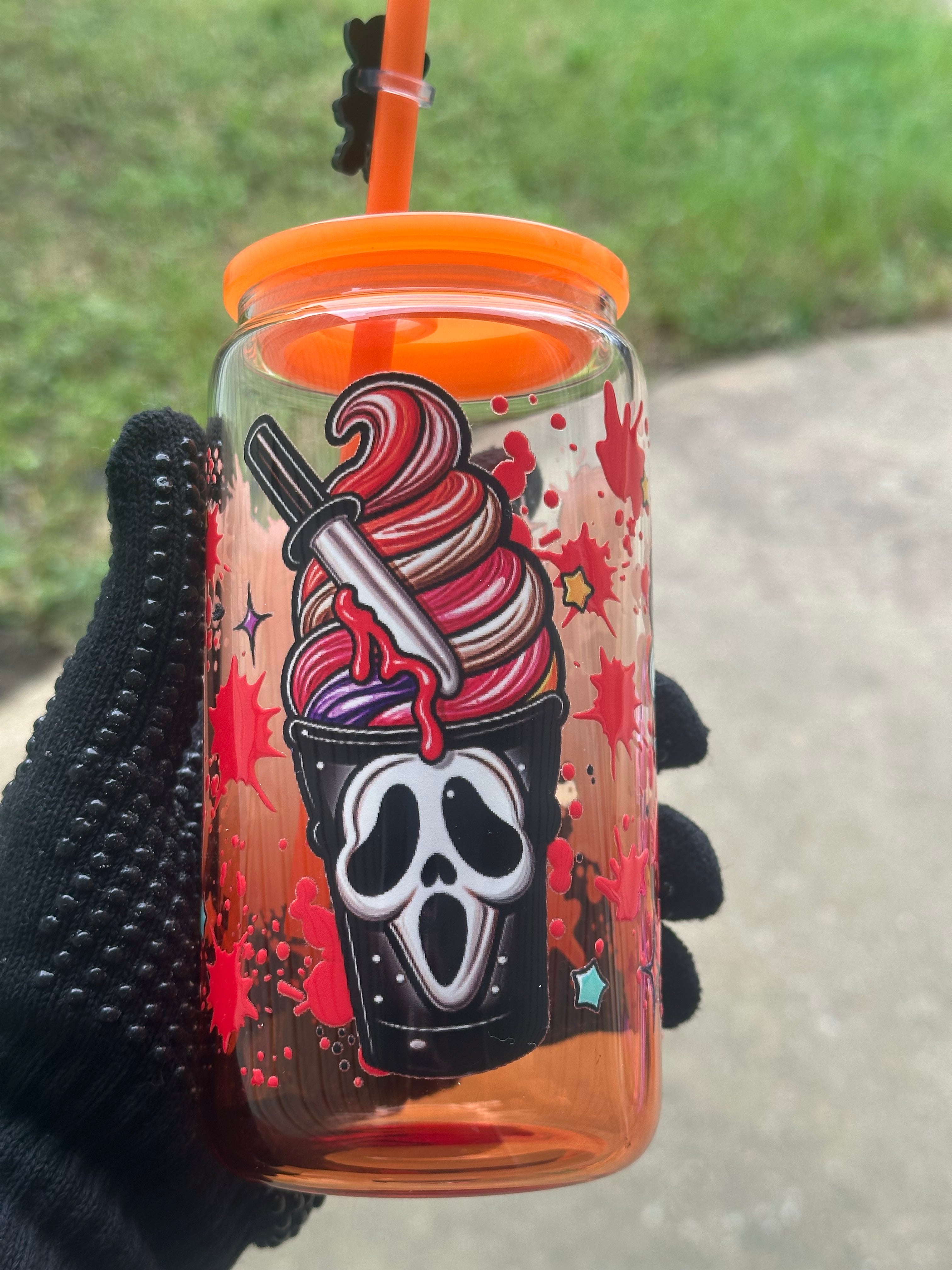 Spooky ice cream Glass tumbler