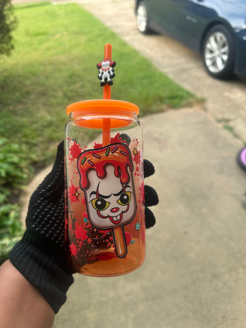 Spooky ice cream Glass tumbler