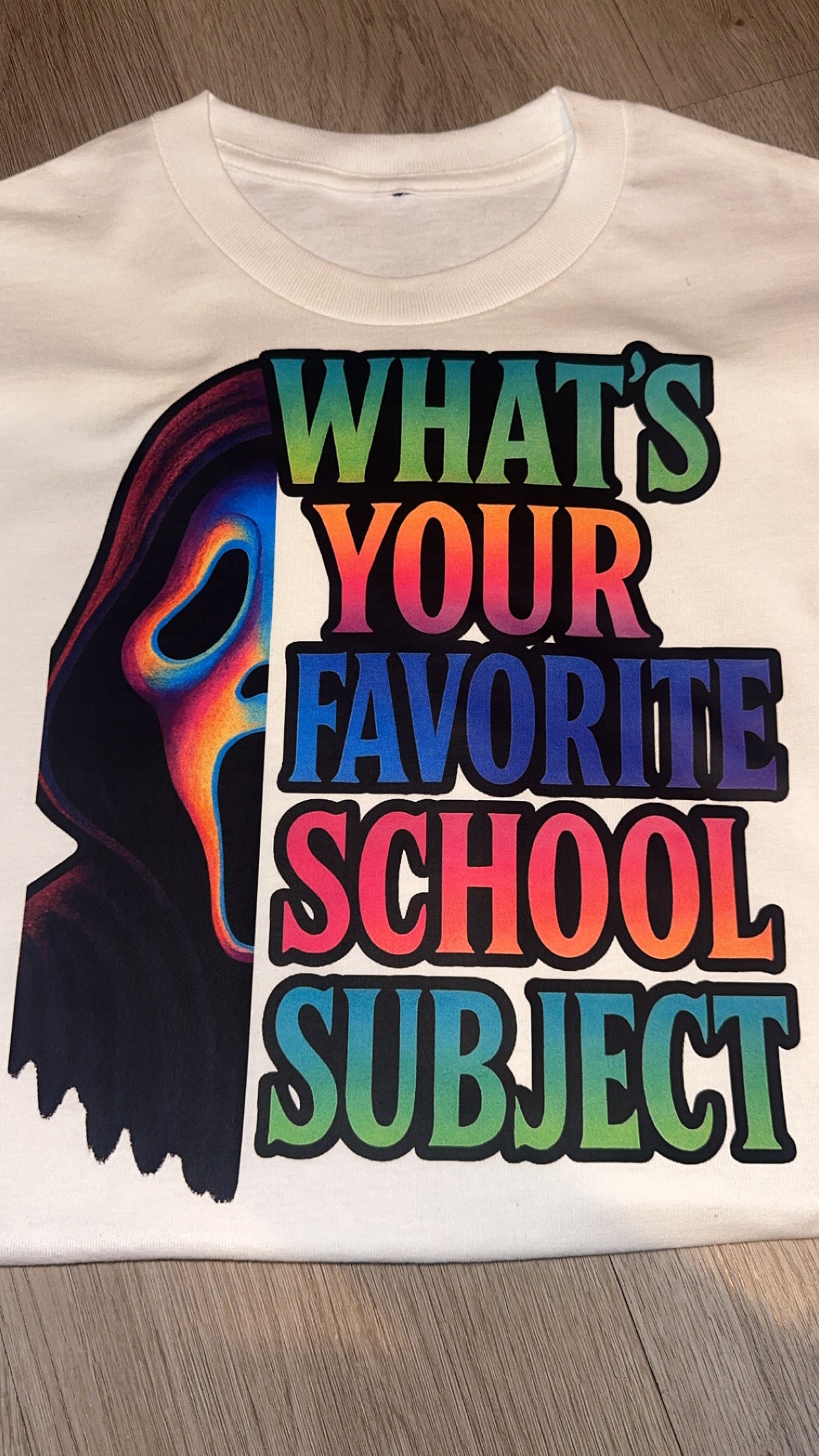 Spooky school subject T-shirt