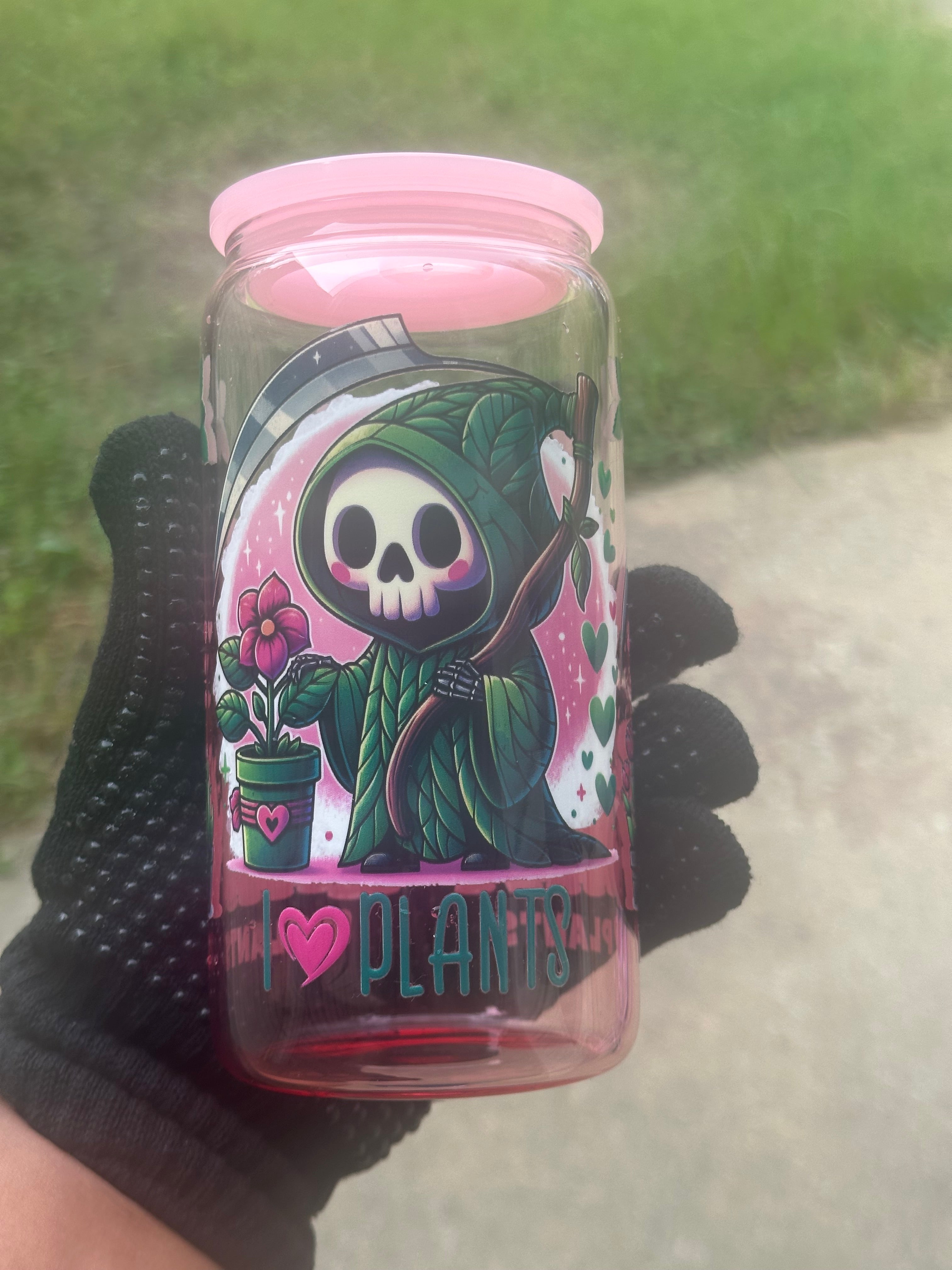 “Plant Reaper” glass tumblers