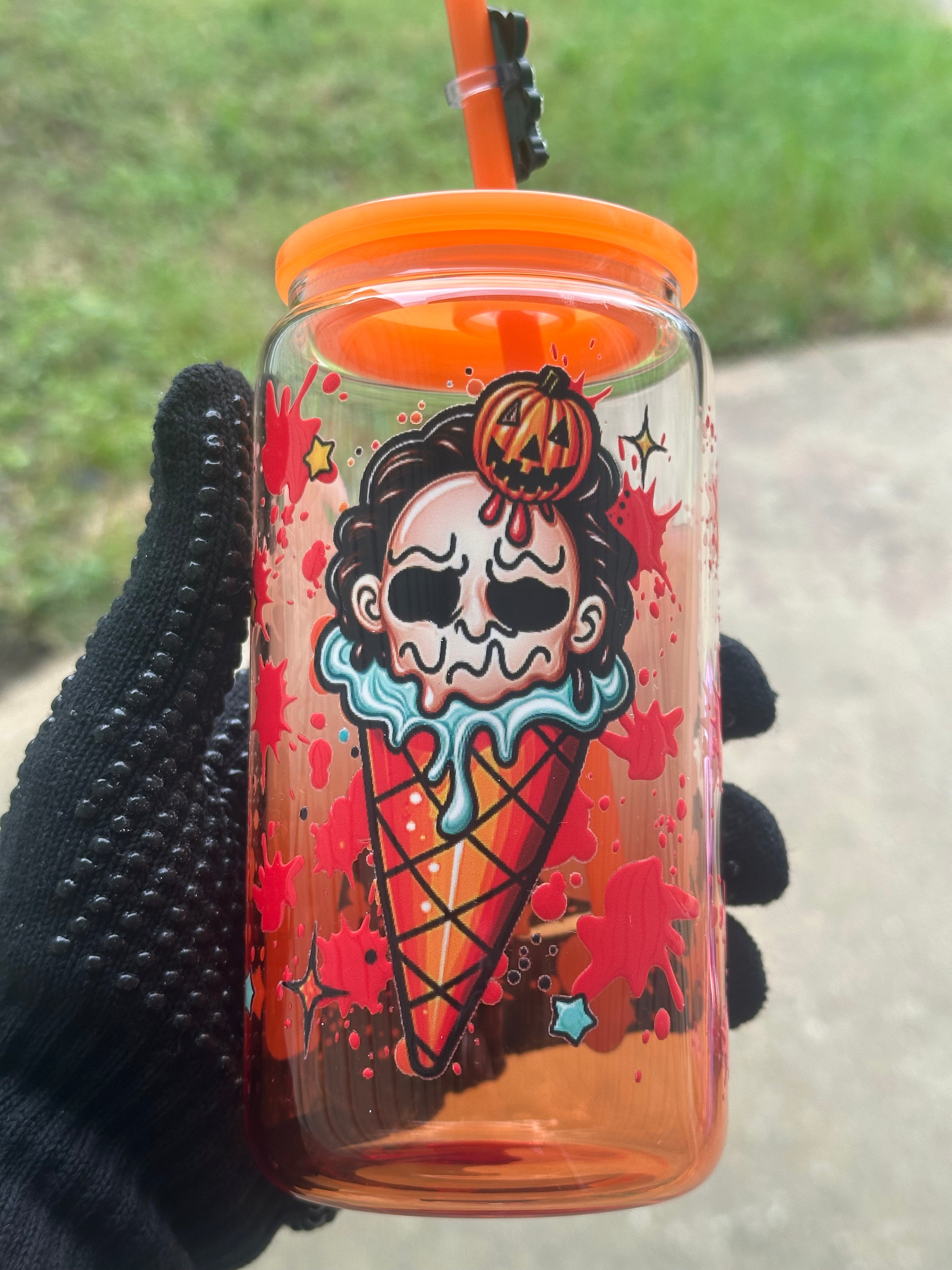 Spooky ice cream Glass tumbler